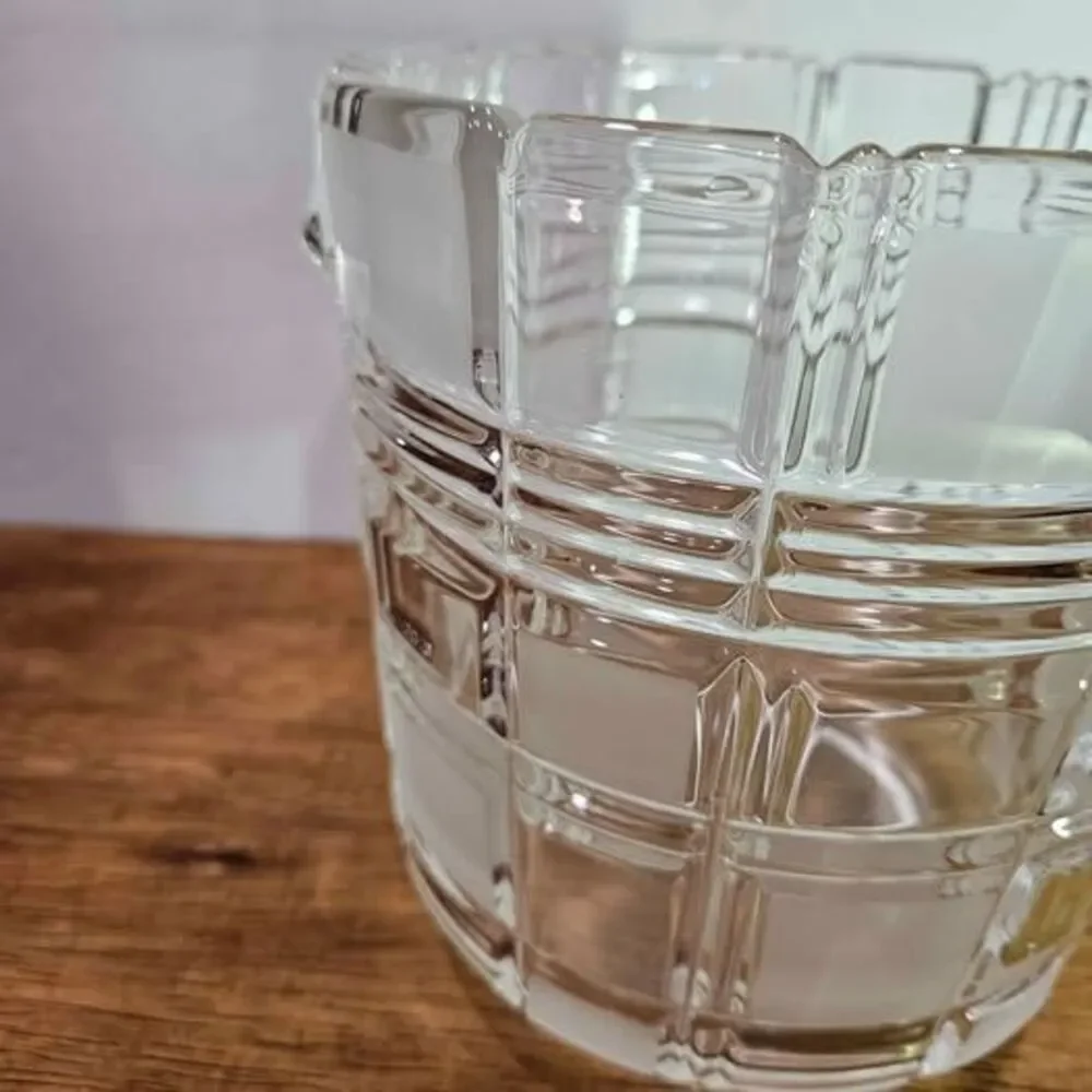 Mikasa Frosted Glass Square Pattern Ice Bucket